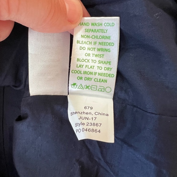 Lilly Pulitzer ‘Valli Shift’ Embroidered Mini Dress, Navy Blue and Gold, size 10 - Picture 11 of 12